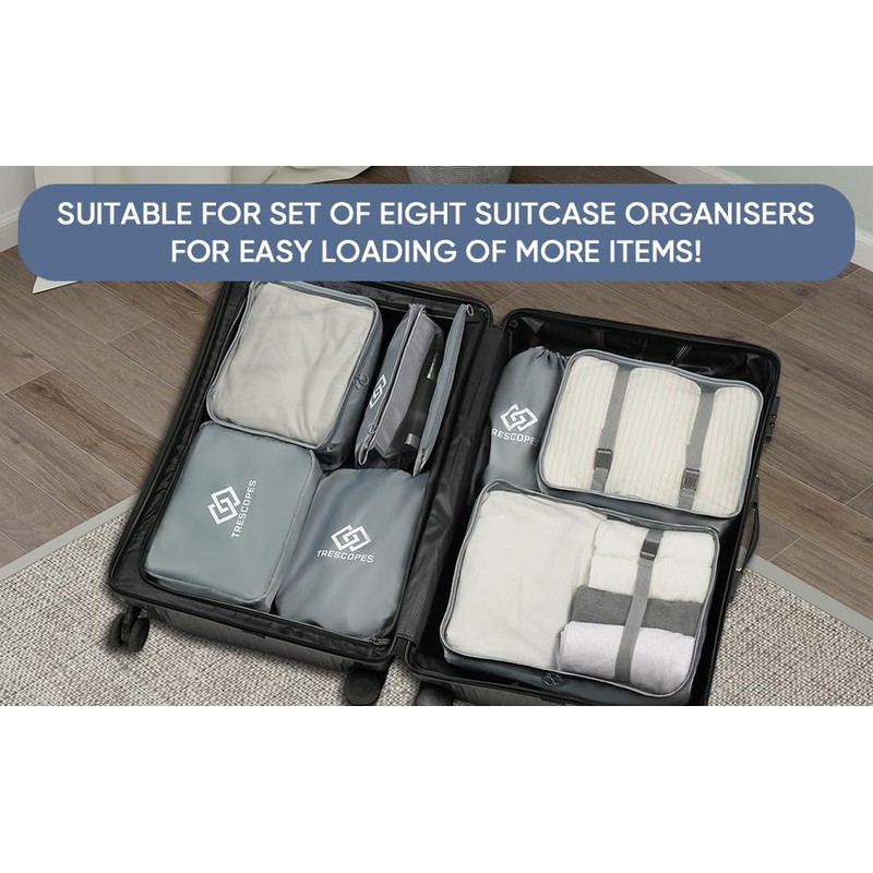 Travel Packing Cubes, Luggage Organisers for Suitcase (Grey)