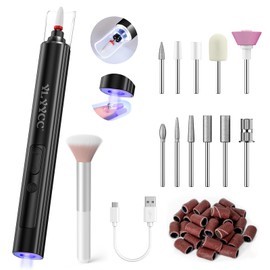 YLYYCC Cordless Nail Drill Electric File with UV Nail Lamp:Professional for Acrylic Gel Dip Powder Nails Portable Nail Drill Machine Kit for Manicure Pedicure Nail Set Rechargeable Lightweight