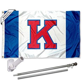 College Flags & Banners Co. Kansas Jayhawks Big K Flag with Pole and Bracket Kit