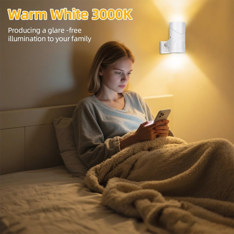 AUAUY Pack of 2 Night Light Socket with Motion Sensor