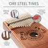 UNOKKI UNOKKI Kalimba 17 Key Thumb Piano, Portable Mahogany Mbira Finger Piano with Instruction, Carrying Bag, Tune Hammer, Chocolate Brown - Musical Instruments for Kids
