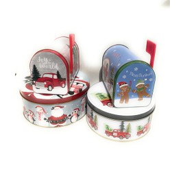 Christmas Holiday Treasure Box Cookie Tins 4 Pack