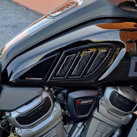 Resin Bike Motorcycle 3D Stickers Compatible with Harley Davidson Pan American 1250 - Special 1250 2020-2023. Tank Side Protections from Impact and Scratches. Resin Stickers - Gadget Moto