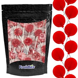 Lollipops Candy Suckers for Kids, 7 Bulk Flavors, Perfect for Gifting, Parties, Events (Cherry Lollipops, 2 Pound Bag (Approx. 120 Pops))