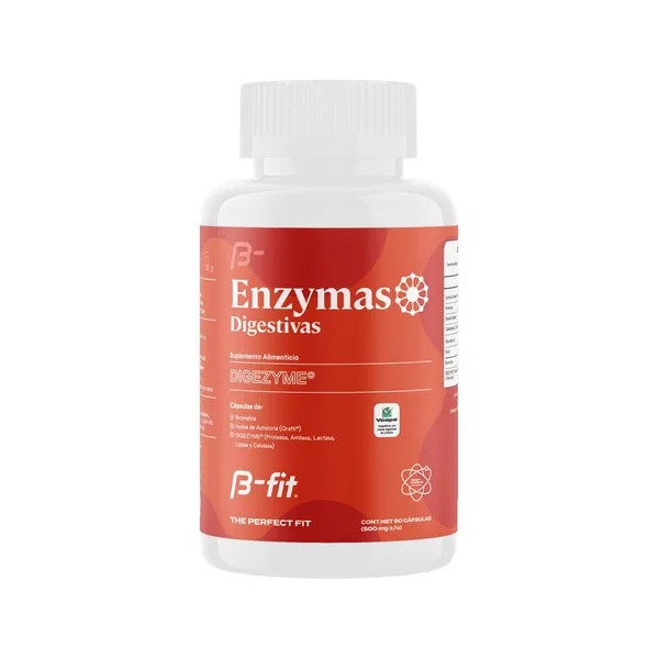 Enzymas Digestivas - 90 Cápsulas - 45 Porciones | B-fit