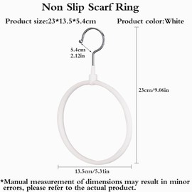 6pcs Belt Scarf Hangers for Closet Nonslip Metal Tie Rings Holder Organizer for Neckties, Shawls Scarves, Veils, Pashminas (White)
