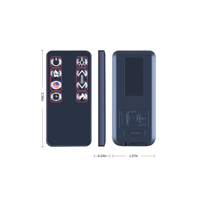 PZL Remote Control Replacement Compatible with Real Flame Electric Fireplace