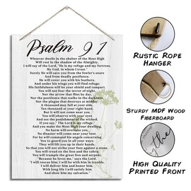 Psalm 91 Wall Art, Christian Wall Decor, Bedroom Wall Art, Christian Wall Art, Biblical Wall Art, Bible Verse Decor, Bible Verse Psalm 91 Christian Gifts, Psalms 91 Wall Sign
