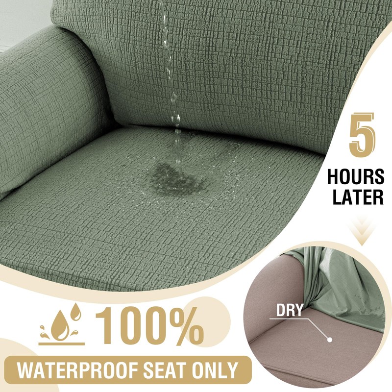 H.VERSAILTEX Jacquard Sofa Slipcover with Waterproof Seat Furniture Protector 1
