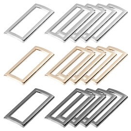 GORGECRAFT 1 Box 3 Colors 15PCS Metal Flat Rectangle Rings Buckle 1-2/5"(35mm) Square Strap Webbing Belt Rings Rectangular Metal Loops Strap for Bag Belt Strap Heavy Duty, Gun Black Gold Silver, 1-2/5"(35mm), 1-2/5"(35mm)