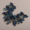 Teyglen Peacock Blue Crystal Rhinestone Large Headband Bridal Crystal Hair