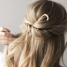 Metal French Hair Pins for Women,U Shaped Hair Pin French Style,Metal U Shaped Hair Pins,U Shaped Metal Hair Fork,Gold French Pins for Thick Hair,French Twist Hair Pin,Hair Sticks French Hair Pin