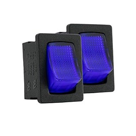 RecPro RecPro RV Mini Toggle Switch with LED | Red or Blue | Backlit | 2-Position Toggle Switch (Blue, 2-Pack)