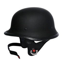 TCMT DOT German Motorcycle Street Half Helmet Chopper Cruiser Biker (L)