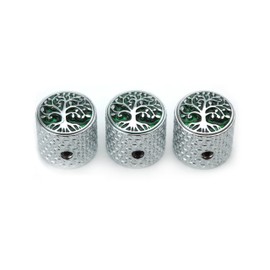 Guyker Guitar Bass Potentiometer Control Knobs with 6mm Dia. Shaft Pots - 3PCS Zinc Alloy Dome Speed Tone Volume Switch Knob Replacement for Electric Guitar or Precision Bass, CKB026 Chrome
