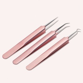 Multi-Purpose Tweezers: Ingrown Hair, Sebum, Blackhead, Blemish, Eyelash Removal Curved Tip 2ea