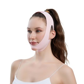 YINGMAN Face Slimming Lift Mask for Small Face Correction and Face Line Support, Double Chin Relief to Nasolabial Line (Pink)