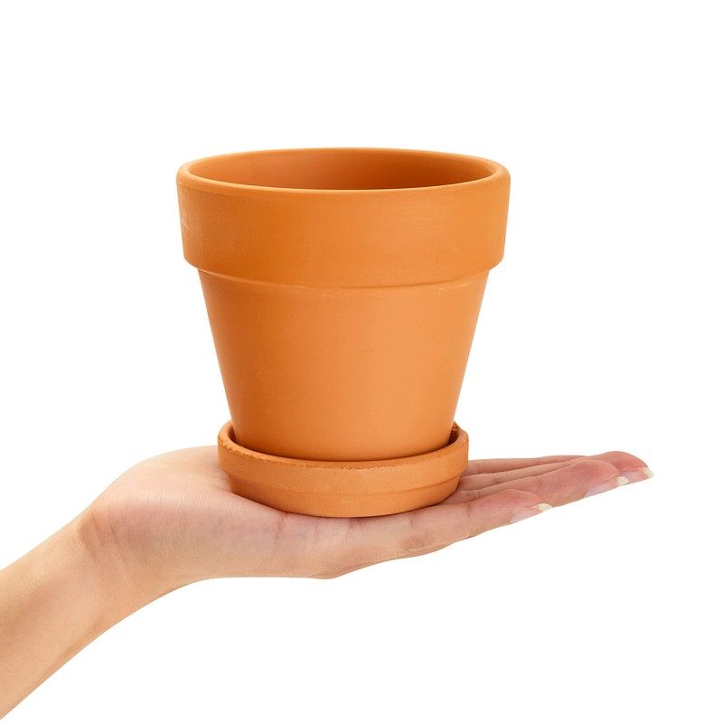 Juvale 4-inch 6 Pack Small Terracotta Pots with Saucer and