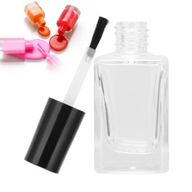 Empty Nail Polish Bottles with Brush, Empty Nail Polish Bottle Nail Polish Bottle 10ml Glass Transparent Refillable Nail Fingernail Polish Bottles with Brush for Nail Art