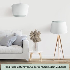 Wogati® Premium Lampshade, E14/E27, Cotton, Various Sizes and Colours, Colour: White, Size: XXL, Lampshade for Floor Lamp, Hanging Lamp, Table Lamp