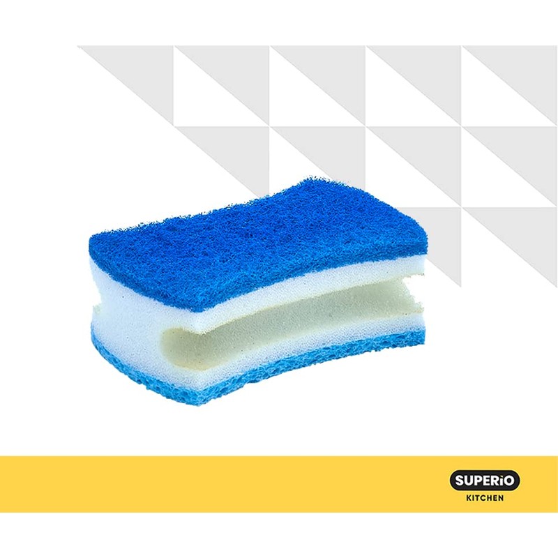Non-Scratch Scrub Sponge with A Comfortable Grip, Heavy Duty Duel