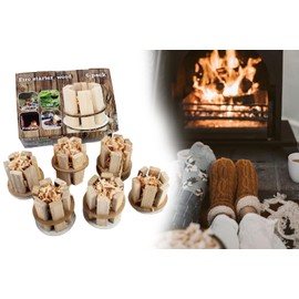 Fire Starters, Pack of 6 Swedish Fires, Fireplace Lighters, Wood Lighting Aid for Campfire, Fire Bowl, Grill, Diameter 7.5 x 8 cm
