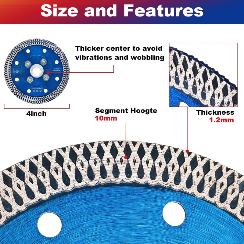 ZERICHIVE 4" Super Thin Diamond Tile Blade with Flange for
