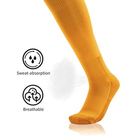 QBK 2T/3T/4T/5T Toddler To Youth Baseball/Softball Socks - Soccer T-Ball Team Sport Socks For Kids Boys And Girls(3 Pairs)(Yellow 2-4T)