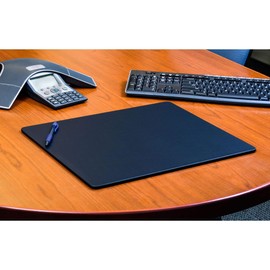 Dacasso 17" x 14" Navy Blue Leatherette Luxury Conference Table Pad - Desk Blotter for Writing - Boardroom Organization & Executive Desk Decor