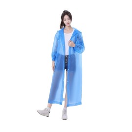 LinnWell Disposable Raincoat, Rain Poncho, Men's, Women's, Poncho, Elastic Cuffs, Hood with Drawstring, Lightweight, Long, Translucent Type, Raincoat, Commuting to Work or School, Cycling, Outdoor