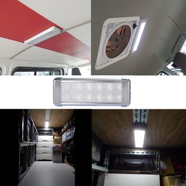 Lightronic LED Dome Light Fixture 10.3", High Light-Output Low Current Draw, 6000K Cool-White Wide Flood Beam, 12V/24V DC, On/Off Rocker Switch, Aluminum Housing for RV & Utility Vehicles, 1-Pack