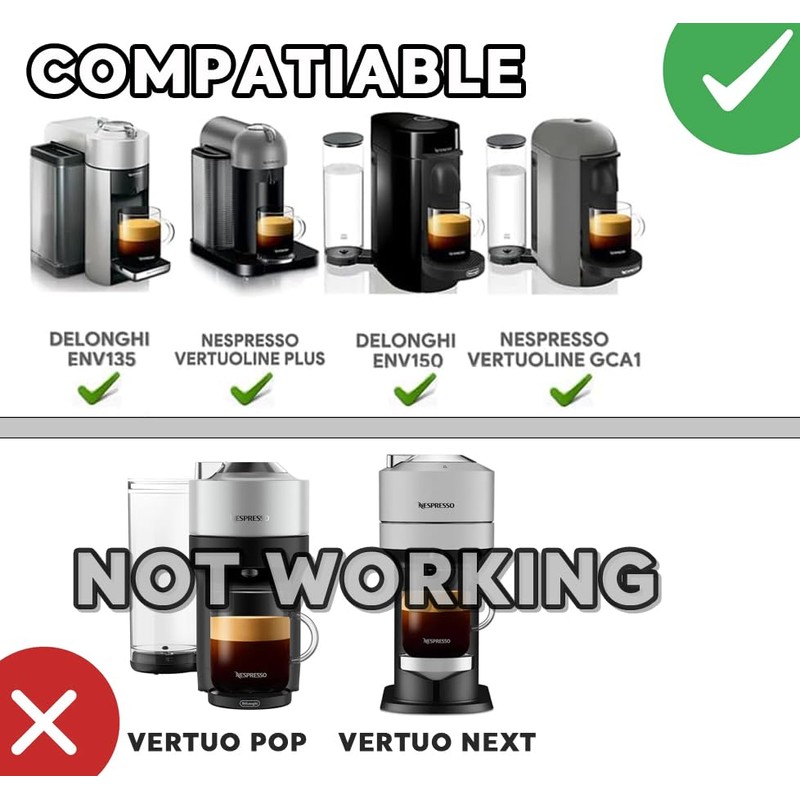 Sesama Reusable Coffee Capsules Pods for Nespresso VertuoPlus Vertuoline Series