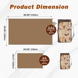 Fun Quest Ultralight Beach & Camping Blanket – 0.42lb/0.66lb Waterproof & Sandproof | Quick-Dry, Compact, Fits in Pocket | Ideal for Travel, Hiking, Park Picnics & Outdoor Adventures