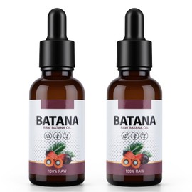 Raw Batana Oil for Hair Growth – Pure & Natural Cold-Pressed Dr. Sebi Organic Batana Oil for Nourishes Scalp & Follicles, Strengthens, Thickens & Controls Frizz, 1 fl oz - 2 Pack
