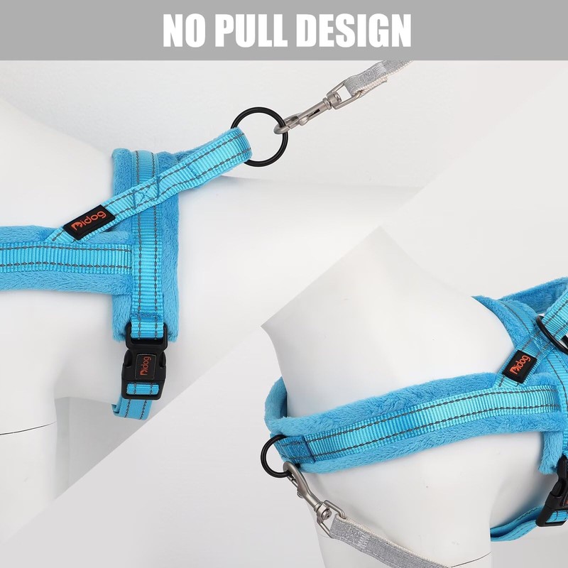 Didog Soft Flannel Padded Dog Vest Harness, No Pull/Quick Fit