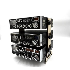 CB Ham Mobile Desktop Radio Stand Set, holds 3 radios equal size