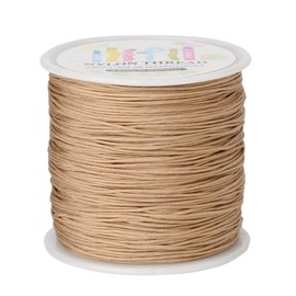 PandaHall 98 Yards 0.8mm Braided Nylon Cord Chinese Knot Cord Faux Silk Beading Thread for Shamballa Macrame Bracelet Making(Burlywood)