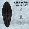 Qinayu Shower Cap for Men Elastic Adjustable Black Bath Cap
