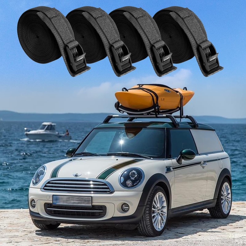 WEDAMER 4-Pack Kayak Tie Down Straps Heavy Duty Cam Buckle