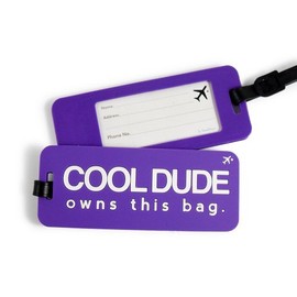 Heartwarmers Fun Holiday Suitcase Luggage Tags, Cool Dude Owns This Bag