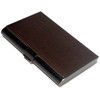 Men's Business Card Holder, Ultra Thin Wood Sheet, Stainless Steel,