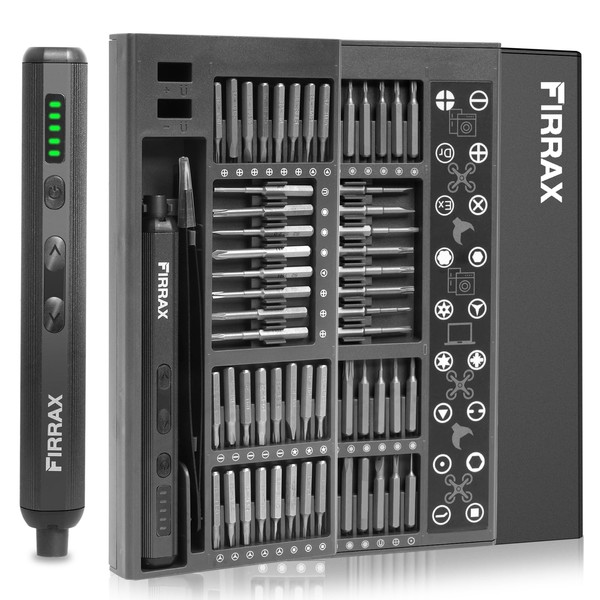 Mini Electric Screwdriver 3.7V, FIRRAX 76-in-1 Small Precision Electric Screwdriver