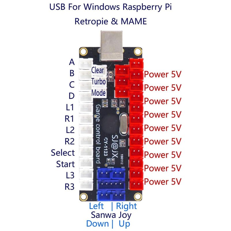 EUUEKathy SJ@JX Arcade DIY Kit 2 Players Arcade Game USB
