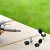 100 Pcs Black Screw Caps, Plastic Caps For Screws, Hinged
