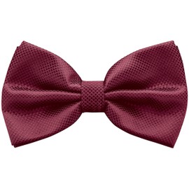 BomGuard Mens Adjustable Bow Tie Pre-Tied with Hook Closure, Suit Tuxedo etc with Hook Closure, claret, Unit size