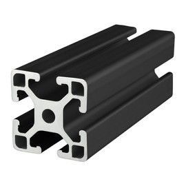 8020, 40-4040, 40 Series 40mm x 40mm 40x40 T-Slotted Aluminum Extrusion DIY Extruded Linear Slot Bar Rail Metric 80/20 (Lite, Black Anodize, 455mm Long)