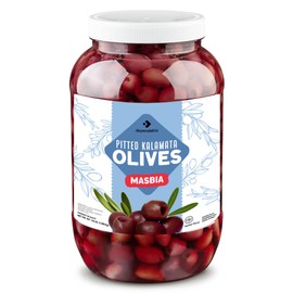 Dependable Food Pitted Kalamata Olives - 70 Oz. Drained Weight - Bulk Plastic Jar - Kosher Certified