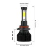 IRONWALLS 4-side 9005 LED Bulbs Headlight High or Low beam