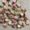 100 rosetas de cinta de raso artificial hechas a mano,
