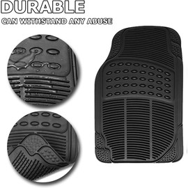 Alfombrillas de Coche，3PC Tapetes Coche，Alfombrillas para Vehículos PVC Impermeables y Antideslizantes Universales Cortable，Alfombrillas de Goma Resistente para Coche SUV Camión & Van